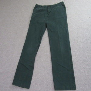 Lands End Boys‎ Chino Pants 20 Green 100% Cotton Straight Adjustable Waist